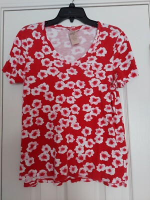 PHILOSOPHY RED WITH FLOWERS TOP SIZE M