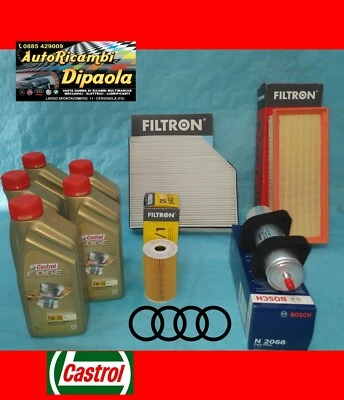 KIT TAGLIANDO AUDI A4 (08-15) B8 8K2 8K5 2.0 TDI 5L CASTROL EDGE 5W30 + 4 FILTRI