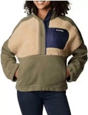 Columbia Women's Lodge Sherpa Pullover, Stone Green/ Beach, Size: S
