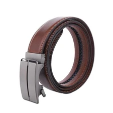Mens Belt Leather For Men Automatic Ratchet Buckle 1 3/8" Slide Belt for Pant