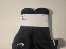 NIKE EVERYDAY COTTON CUSHIONED socks LOW MENS BLACK SX7672-010 LARGE 8-12