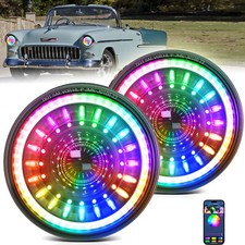 Rgb 7 Led Demon Halo Headlights Chasing Drl Combo For Jeep Wrangler Jk Jku Tj