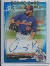 2017 Bowman Chrome Anthony Kay Auto Blue Refractor Rookie Card RC Mint /150