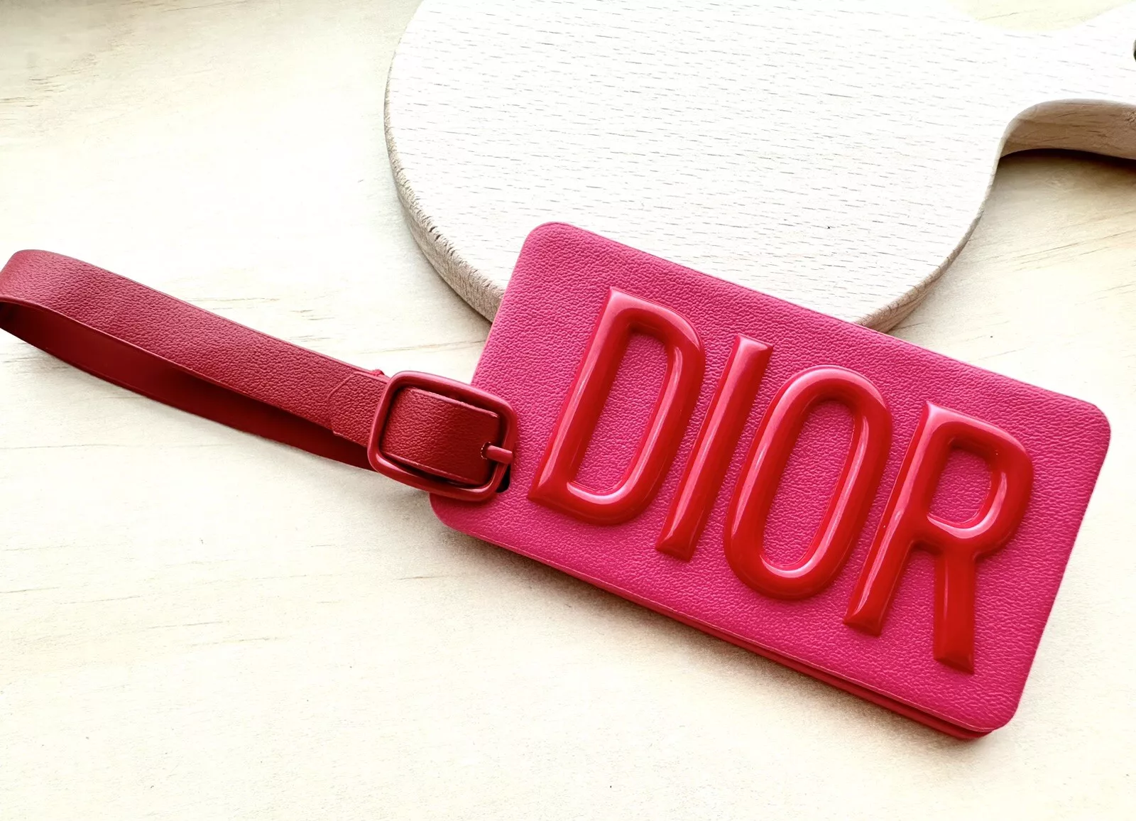 Étiquette bagage Dior Beaute rose avec miroir GWP neuve