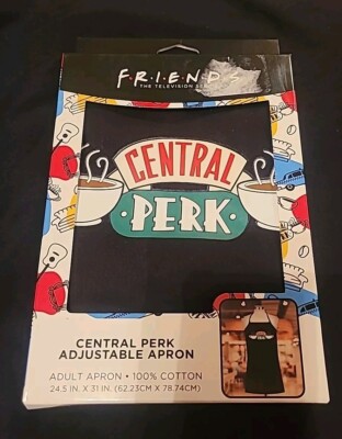 Friends Central Perk Adjustable Black Cotton Apron Adult Size NEW N PACKAGE
