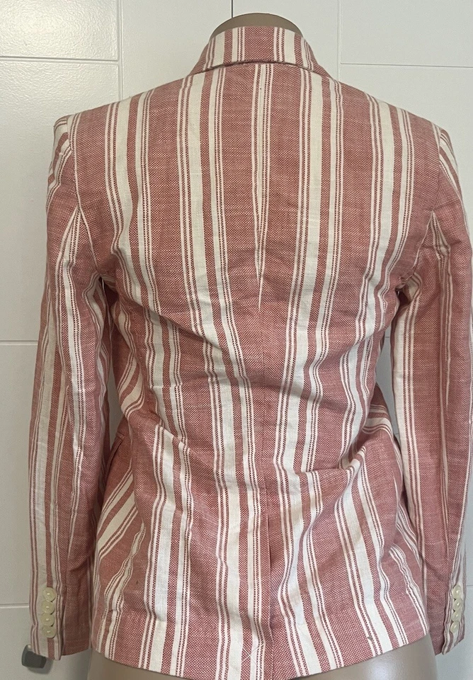 Lauren Ralph Lauren Linen Blazer Women Striped Lined Casual Size 0 petite. - Image 4 of 4