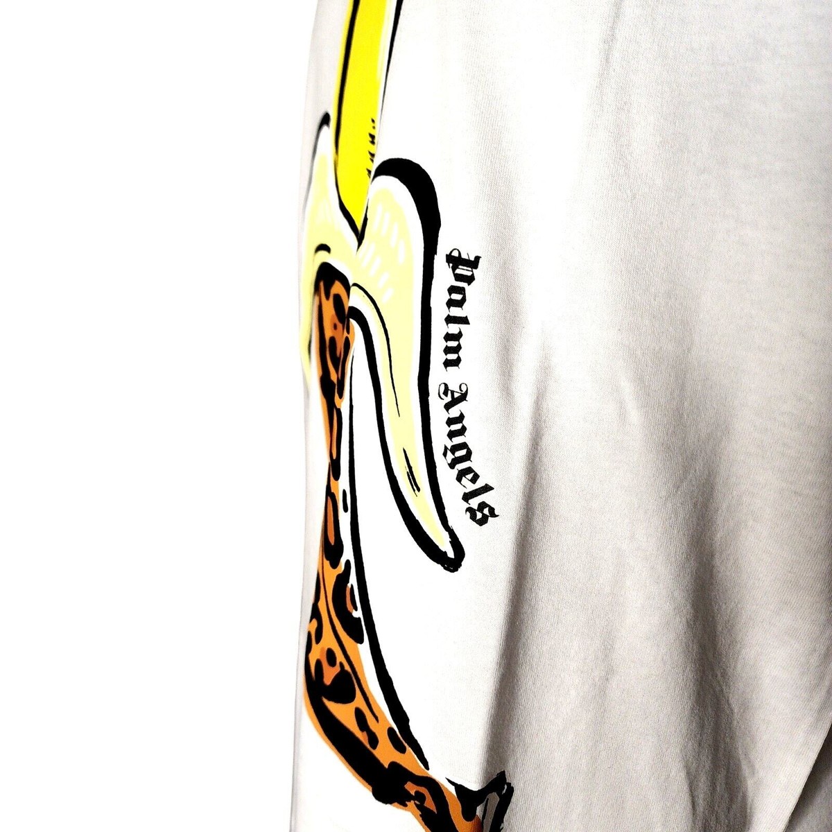NWT PALM ANGELS Leopard Banana Classic Tee in White Size L