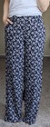 NWT Navy Blue & Gray Floral Print High Rise Straight Wide Leg Lightwt Pants XS — photo 3