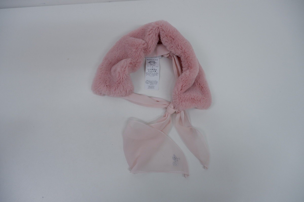 Monnalisa Girls Faux Fur Scarf, Pink, Size Age 8, VGC UK