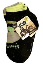 Star Wars Mandalorian Toddler Size 3T-5T No Show Socks Grogu Non Slip 6 Pairs