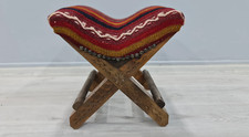 Silla de madera vintage, silla antigua, silla antigua, silla turca, taburete de camping