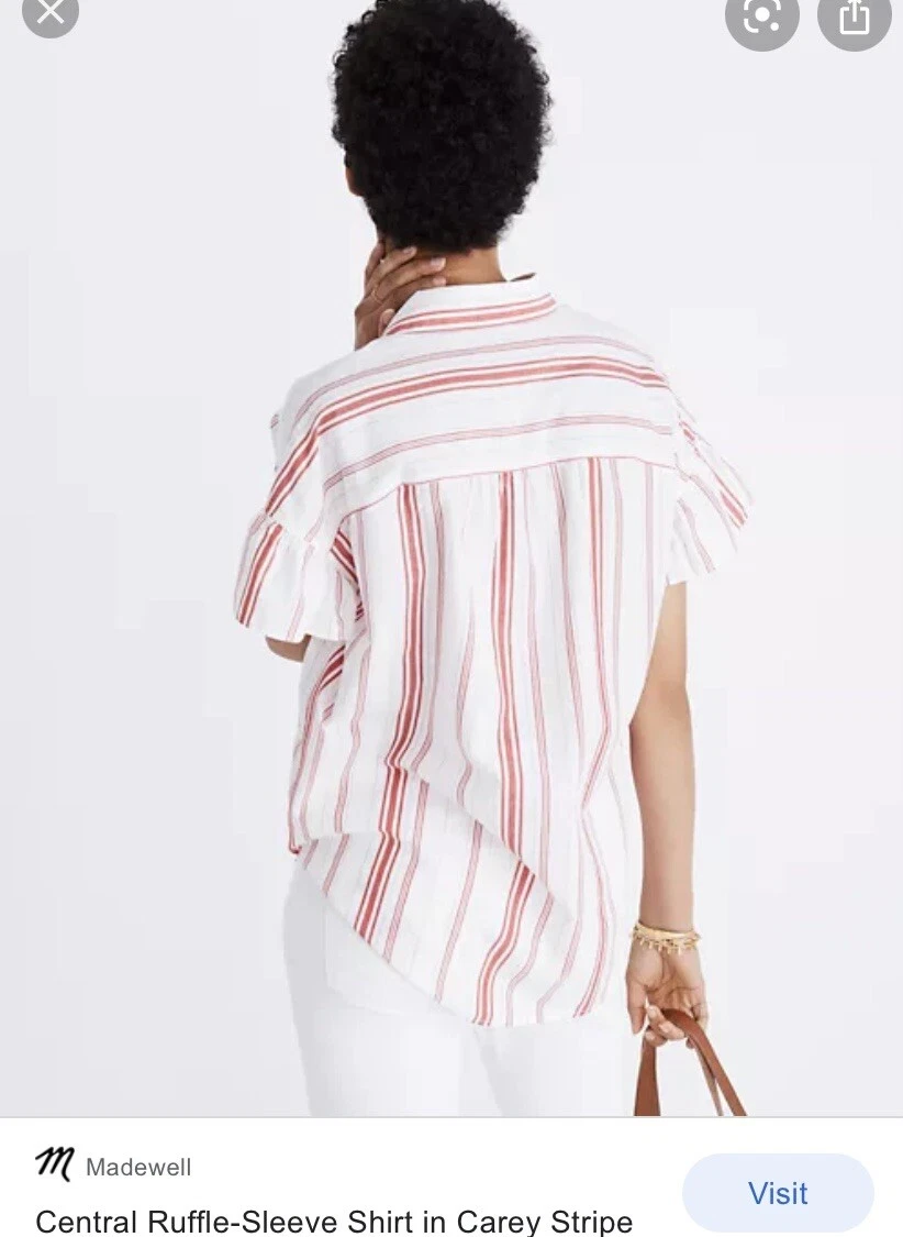 Madewell central sale ruffle sleeve shirt