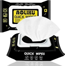 2 Pack 60 Pcs Sneaker Shoe Dirt Cleaner Quick Wipes Disposable Travel Portable