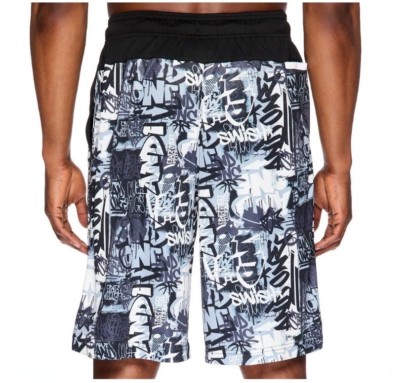 NUEVO Pantalones Cortos de Baloncesto And1 Para Hombres Estampado de Graffiti ¡TALLA PEQUEÑA! Foto 4 de 4