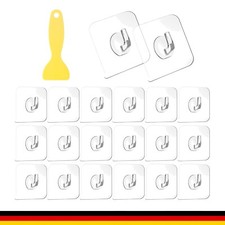 Magischer Haken, 20 Stück Transparente Haken, Klebehaken Transparent, Selbstkleb