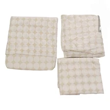 Essential Home Twin Sheet Set-Tan-Circles-Fitted-Flat-Pillowcases