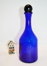 COBALT BLUE GLASS BOTTLE WITH SCREW TOP Pre-owned