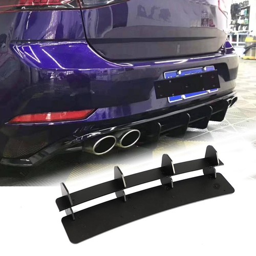 For VW Golf 7 /7.5 R MK 7.5 R 18-19 Matt Black Acrylic Rear Bumper Diffuser Lip - 第 1/12 張圖片