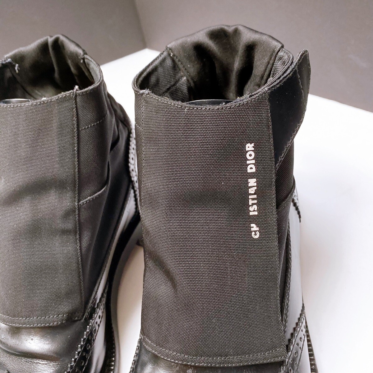24AW new/Dior レザーとキャンバスのブーツ Boots Brown CHRISTIAN DIOR BROWN LEATHER ANKLE BOOTS – RDB
