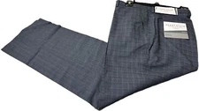 Perry Ellis Portfolio Mens Slim-Fit Flat Front Dress Pants Dusty Blue-36x30