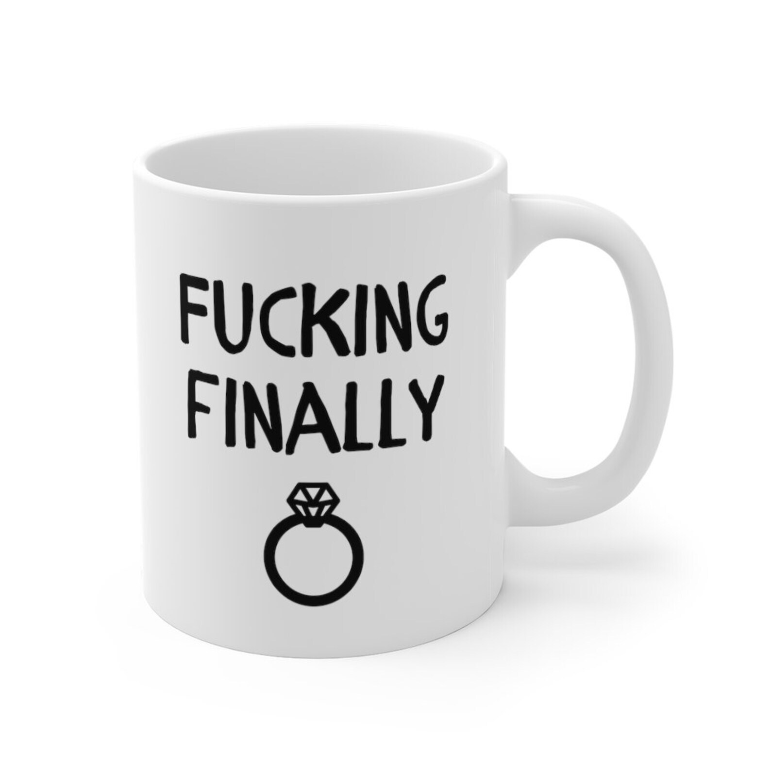 Funny Engagement Gift Finally Engaged Mug Engaged Gift Engagement Gifts For Coup