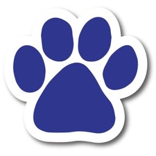 Blank Blue Pawprint Car Magnet By Magnet Me Up 5" Paw Print Auto Truck Decal