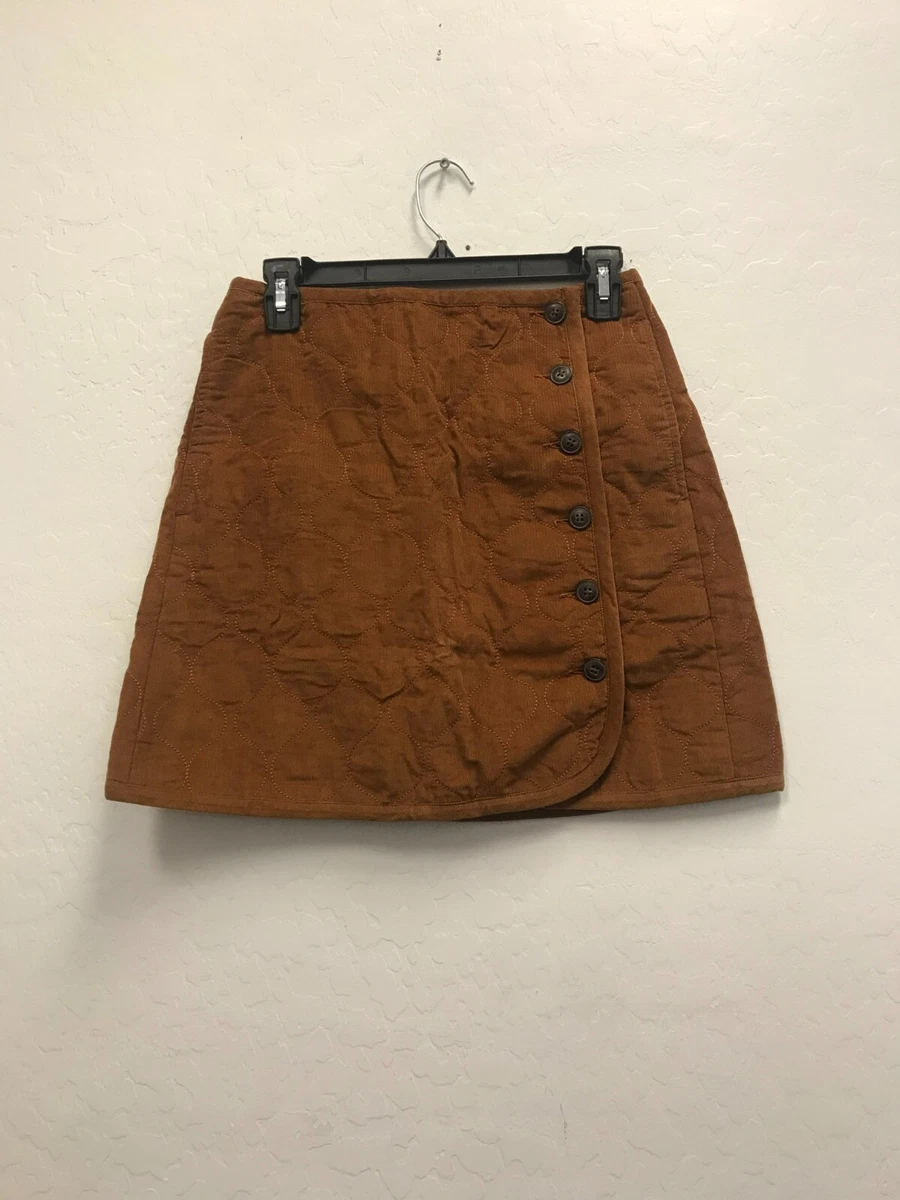MADEWELL Women s Brown Corduroy Quilted Mini Skirt SIZE 2 NB889