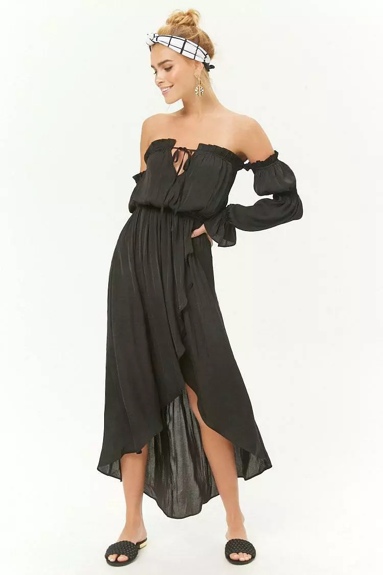 Black silk top dress forever 21