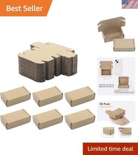 Versatile 50 Pack Kraft Paper Boxes for Shipping  Crafting - 3.62 x 1.98 Inches