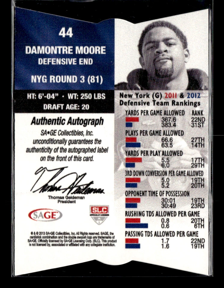 Damonte Moore 2013 Sage Next Auto - Image 2 of 2