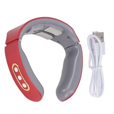 Electric Pulse Neck Massager With Heat 6 Modes 9 Levels 4 Pads Cordless