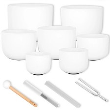 Sela Singing Bowl Set SECF SET 7 Piece Quartz with Keepdrum Tuning Fork