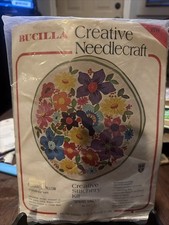 Vintage Bucilla Spring Garden Crewel Embroidery Pillow Kit No 1711 Sealed