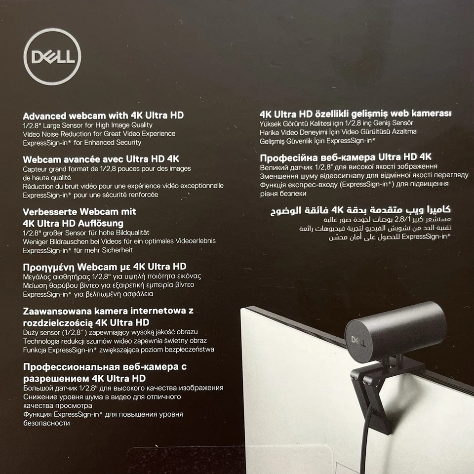 Dell Webcam WB7022 UltraSharp 8.3MP Ultra HD UHD Premium 4K Neu Teams Schwarz ✅ - Bild 4 von 4