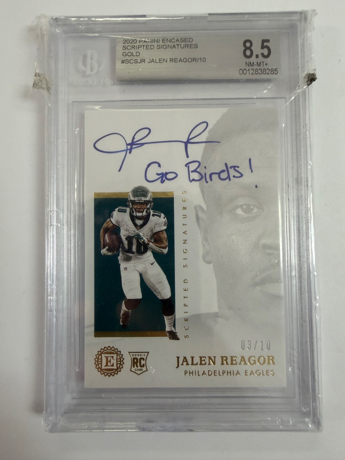 Jalen Reagor Panini Donruss Optic the Rookies #JR Autograph-Gold Vinyl 1/1
