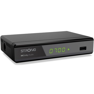 Strong DVB-T2 HD Receiver Free-To-Air USB Aufnahme Timeshift 700 Kanaele Schwarz