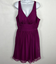 Magenta Chiffon Dress Sz S Sleeveless V Neck Empire Waist Flowy Evening Prom