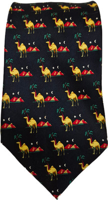 Como House Italy Men's Tie Camels Palm Tree Desert Luxury 100% Silk