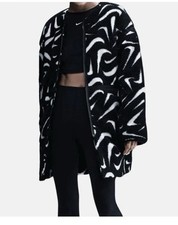 Nike Sportswear Loose High-Pile Black Jacket Women's Size XS FV8025-010 NWT N