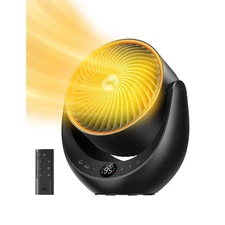 1500W 13.09 In. Portable 3D Osc Ceramic Convection Electric Space Table Heater,