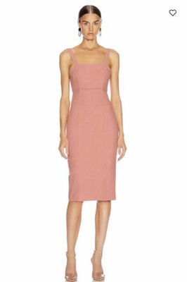 Cinq a Sept Dakota Cut Out Midi Dress Rosewood Pink Size 10 NWT