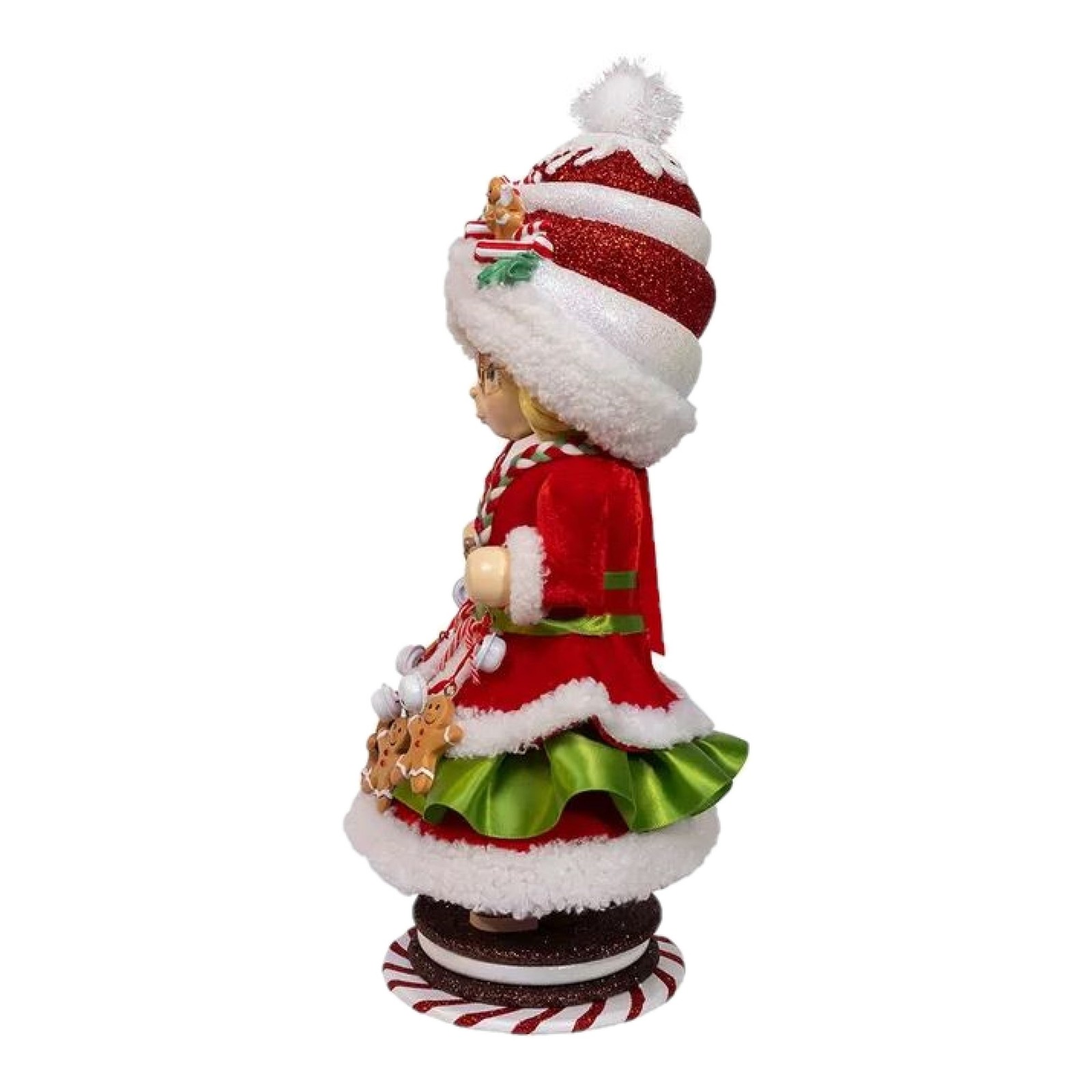 Kurt Adler Wooden Hollywood Nutcracker, Mrs. Claus Gingerbread, 13in
