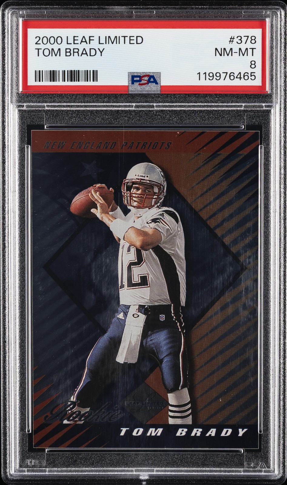 2000 LEAF LIMITED #378 TOM BRADY ROOKIE RC 176/350 PSA 8
