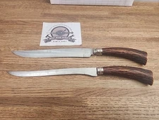 Vintage Washington Forge Sheffield Knife Set England Faux Antler Handles