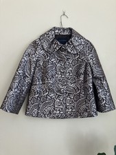 Banana Republic Silk Metallic Jacket Floral Brocade Gold Blazer XS EUC
