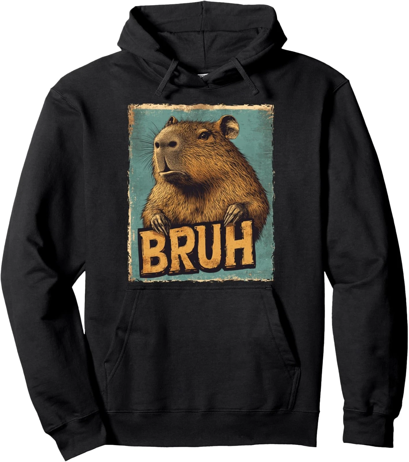 HOT-Funny Capybara Bruh Design Funny Capybara Bruh Unisex Hooded Sweatshirt