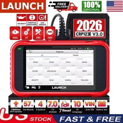 LAUNCH CRP123E V3.0 OBD2 Car Scanner Auto Diagnostic Tool 4System CANFD DOIP*^