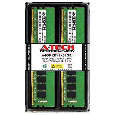 NEMIX RAM 64GB DDR4 2933MHz ECC UDIMM Memory - 2x32GB Kit For Servers & Workstations