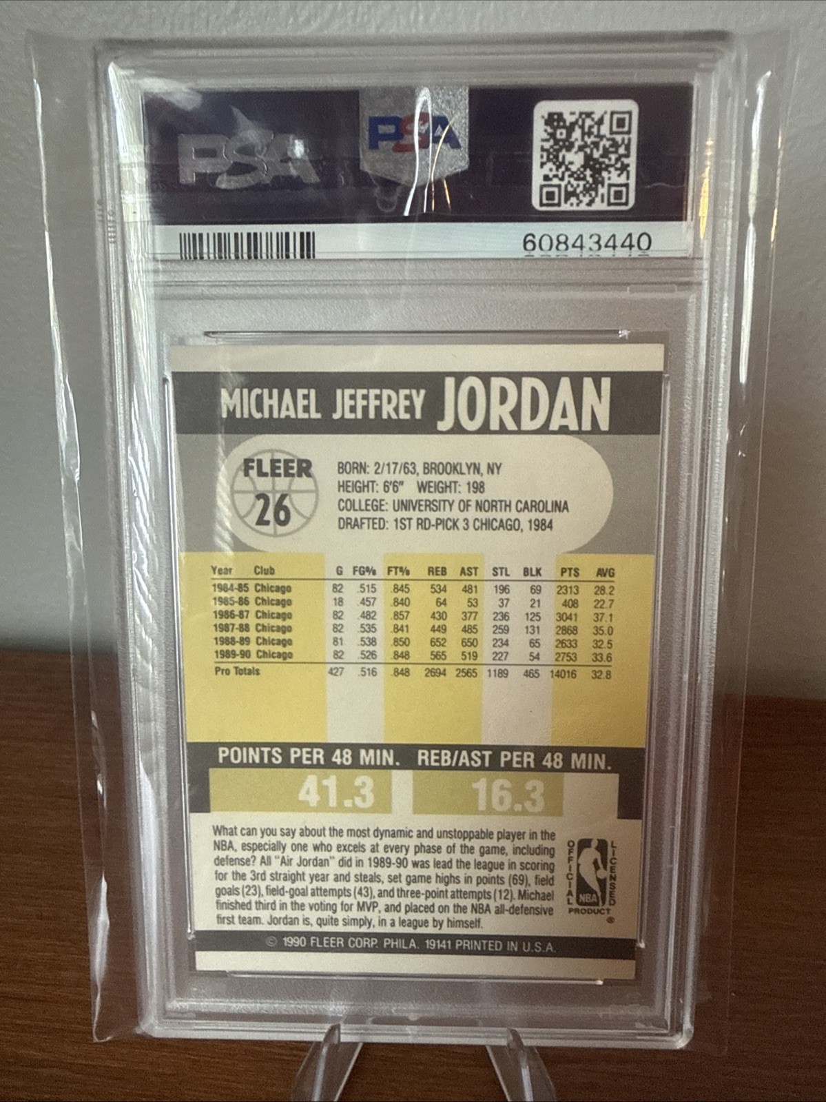 1990-91 Fleer - Michael Jordan #26 Black Line PSA 9 Mint view 2