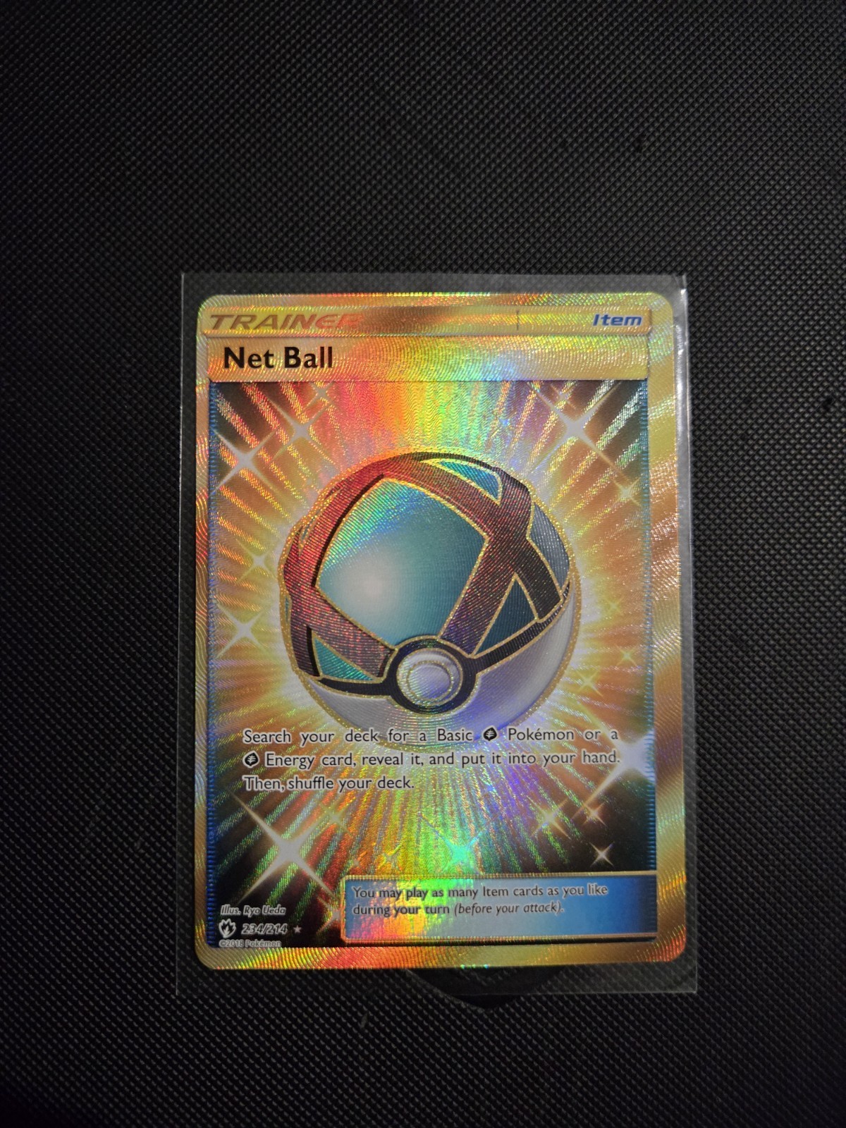 Pokemon TCG Net Ball Gold Secret Rare Lost Thunder Card 234/214 OC/Miscut